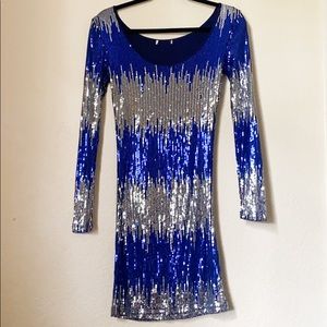 Ombré Blue and Silver Dress